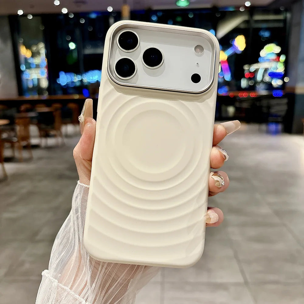 MagSafe Liquid Silicone Case – Rippling Water Design with Microfiber Lining for iPhone 17 Pro Max / 17 Air / 16 Pro Max