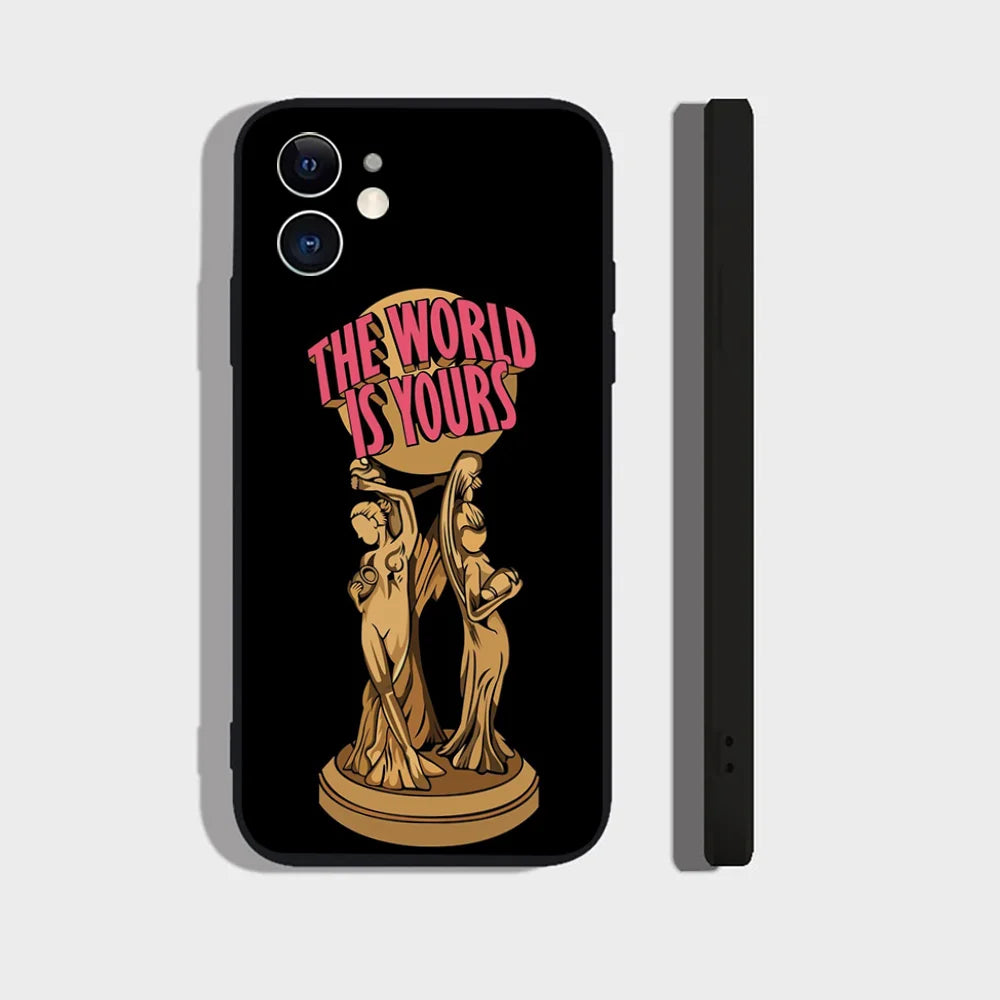 EPC Scarfaces “The World Is Yours” Phone Case – Shockproof Cover for iPhone 17 / 16 / 15 / 14 / 13 / 12 / 11 Pro Max & Mini