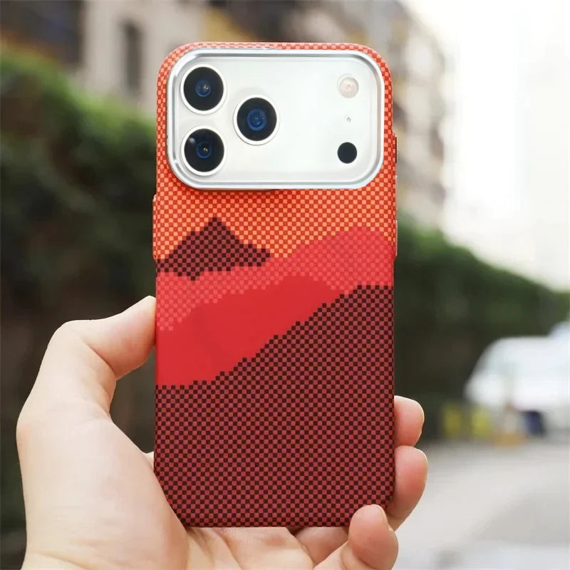 High-Quality Carbon Fiber MagSafe Case for iPhone 17 Pro Max / 17 Air / 16 / 15 β Aluminum Alloy Lens Protector