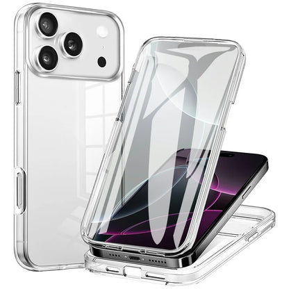 For iPhone 17 Pro Max Case TPU Frame Clear Acrylic Back Phone Cover with PET Film, iPhone 13/14/15/16/17 Pro Max