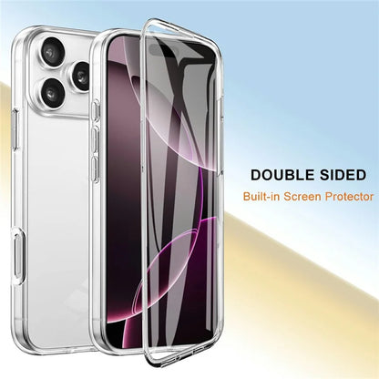 For iPhone 17 Pro Max Case TPU Frame Clear Acrylic Back Phone Cover with PET Film, iPhone 13/14/15/16/17 Pro Max