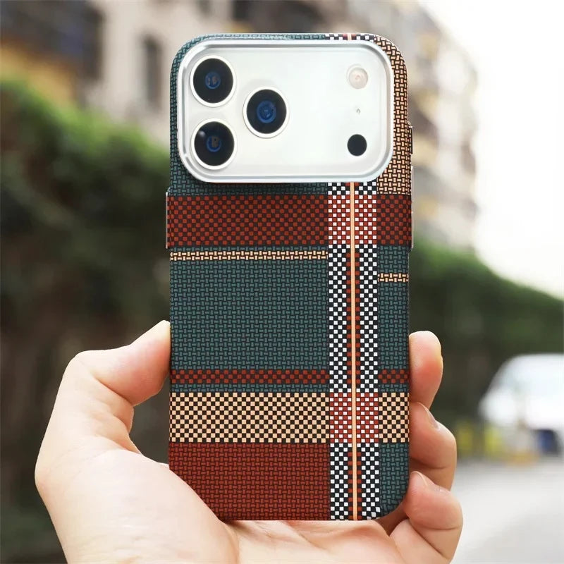 High-Quality Carbon Fiber MagSafe Case for iPhone 17 Pro Max / 17 Air / 16 / 15 – Aluminum Alloy Lens Protector