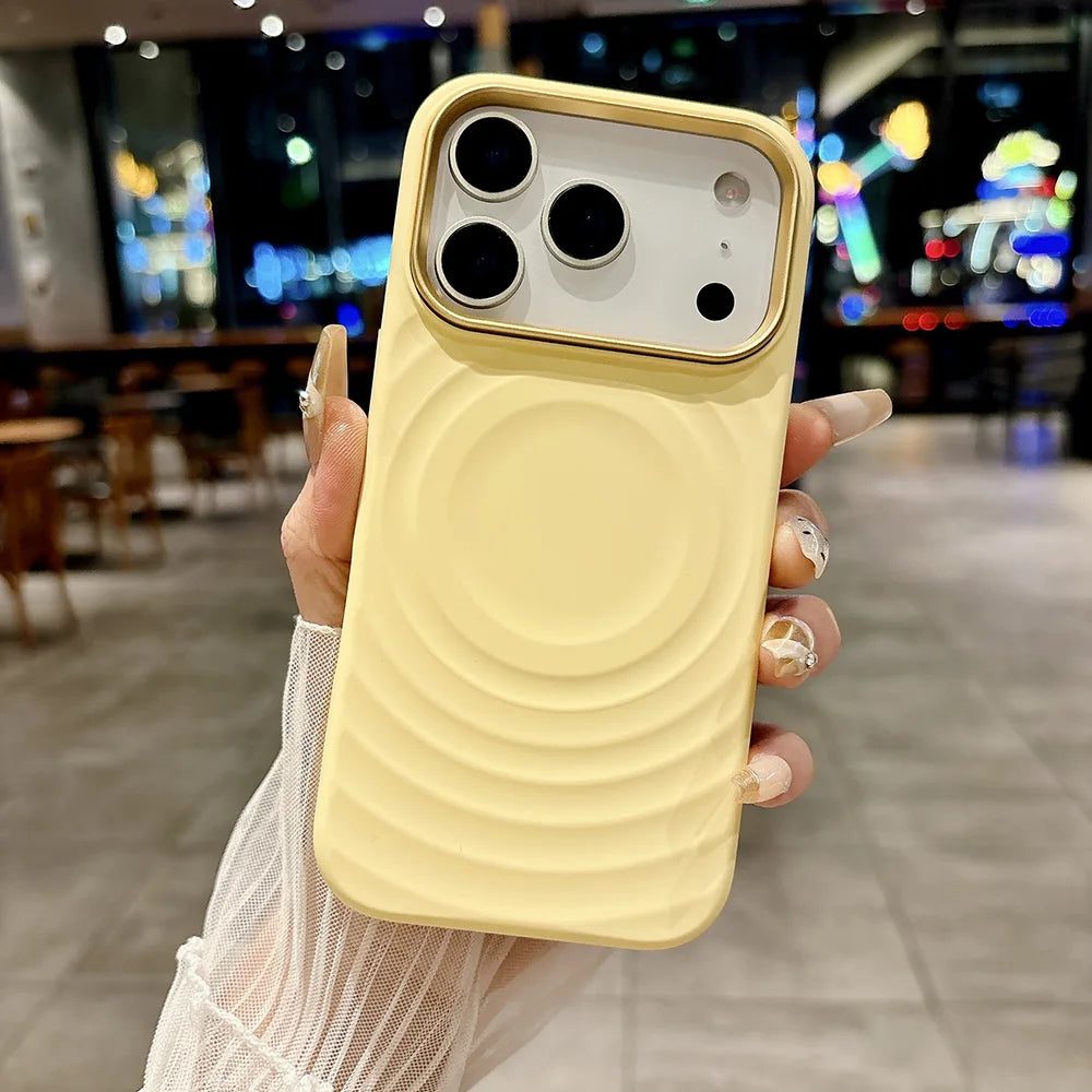 MagSafe Liquid Silicone Case – Rippling Water Design with Microfiber Lining for iPhone 17 Pro Max / 17 Air / 16 Pro Max