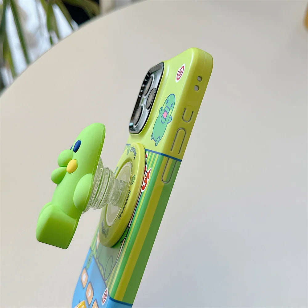 Funny 3D Cartoon MagSafe Stand Case – iPhone 13 / 14 / 15 / 16 Pro / 17 Pro Max