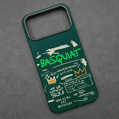 Aramid Fiber Graffiti Phone Case – Ultra-Thin Shockproof Hard Shell for iPhone 17 Pro / 17 Pro Max