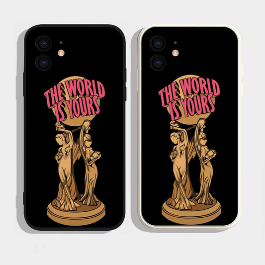 EPC Scarfaces “The World Is Yours” Phone Case – Shockproof Cover for iPhone 17 / 16 / 15 / 14 / 13 / 12 / 11 Pro Max & Mini