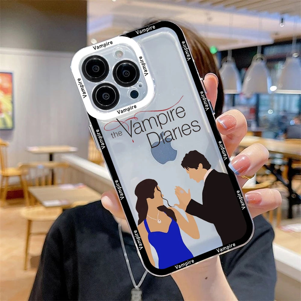 The Vampire Diaries Phone Case for iPhone 16/15/14 SE 16E – Dustproof Transparent Protective Cover Fundas