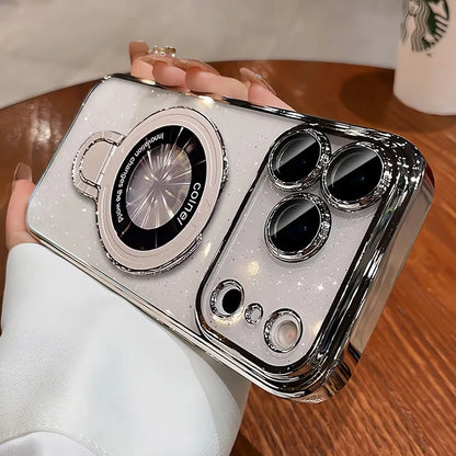 Luxury Glitter MagSafe Bracket Case for iPhone 17/16/15/14 Pro Max