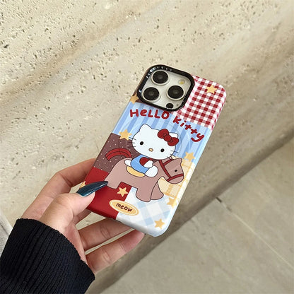 New Cute Red Hello Kitty Stand Protective Case – For iPhone 17 / 16 / 15 / 14 Pro Max