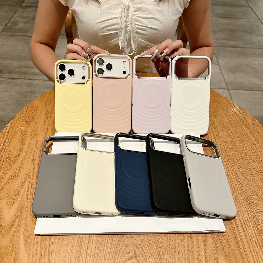 MagSafe Liquid Silicone Case – Rippling Water Design with Microfiber Lining for iPhone 17 Pro Max / 17 Air / 16 Pro Max