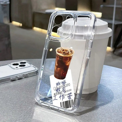 American Coffee Has No Hard Work Phone Case for iPhone 16/15/14/13/16E – Clear Silica Gel Protective Cover