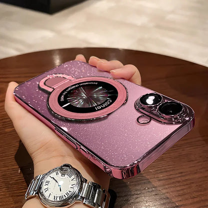 Luxury Glitter MagSafe Bracket Case for iPhone 17/16/15/14 Pro Max
