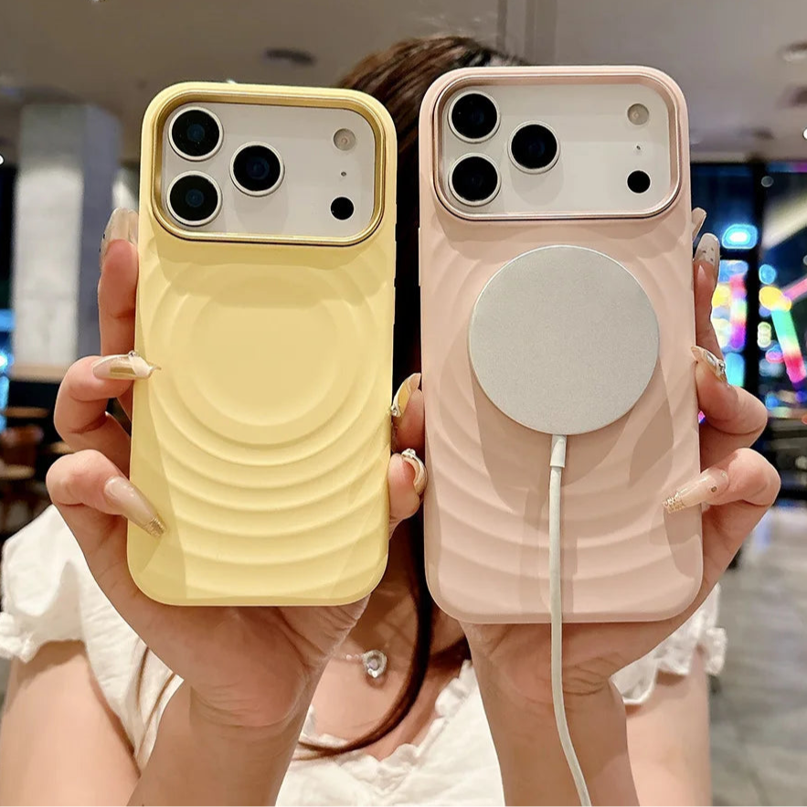 MagSafe Liquid Silicone Case – Rippling Water Design with Microfiber Lining for iPhone 17 Pro Max / 17 Air / 16 Pro Max