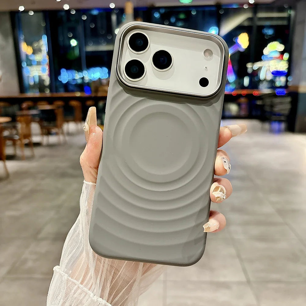 MagSafe Liquid Silicone Case – Rippling Water Design with Microfiber Lining for iPhone 17 Pro Max / 17 Air / 16 Pro Max