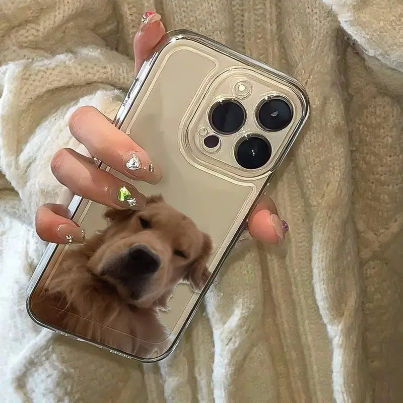 Funny Golden Retriever Clear Phone Case for iPhone 16/15/14/13/16E – Silica Gel Protective Funda