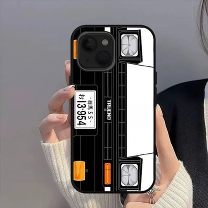 Japan Classic JDM AE86 License Plate Case – Soft Cover for iPhone 17 / 16 / 15 Pro Max & Mini
