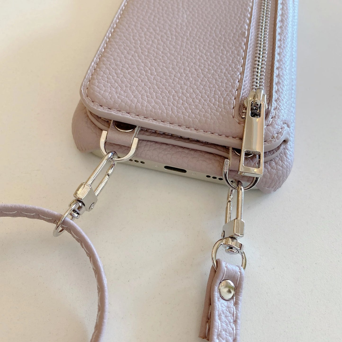 Crossbody Lanyard Phone Case with Zipper Mirror Wallet & Card Holder – Compatible with iPhone 17 / 16 / 15 / 14 / 13 Pro Max / Plus