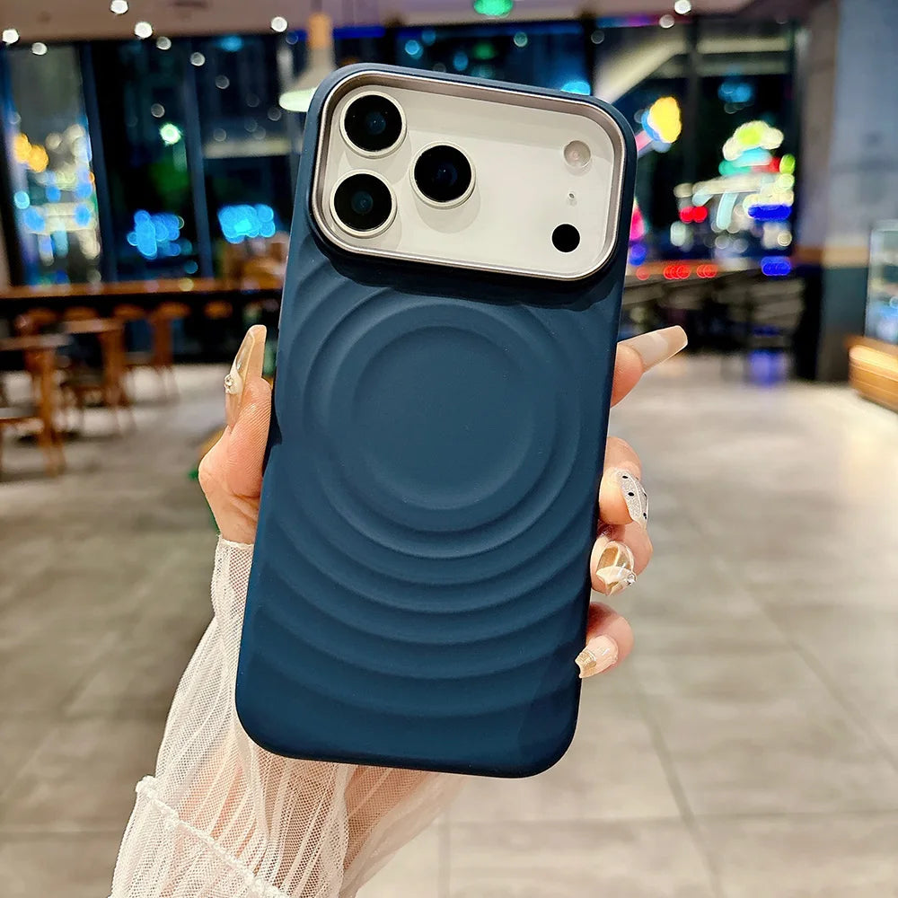 MagSafe Liquid Silicone Case – Rippling Water Design with Microfiber Lining for iPhone 17 Pro Max / 17 Air / 16 Pro Max