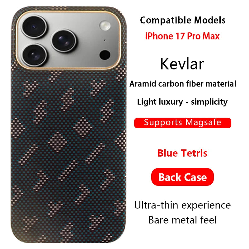 Magnetic MagSafe Aramid Fiber Case – iPhone 17 Pro Max / 17 Pro / 17 Air / 17