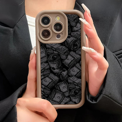 Banknote Pattern Silicone Phone Case – Soft Protective Cover for iPhone 16 / 15 / 14 / Pro / Pro Max / 15 / 16 Plus