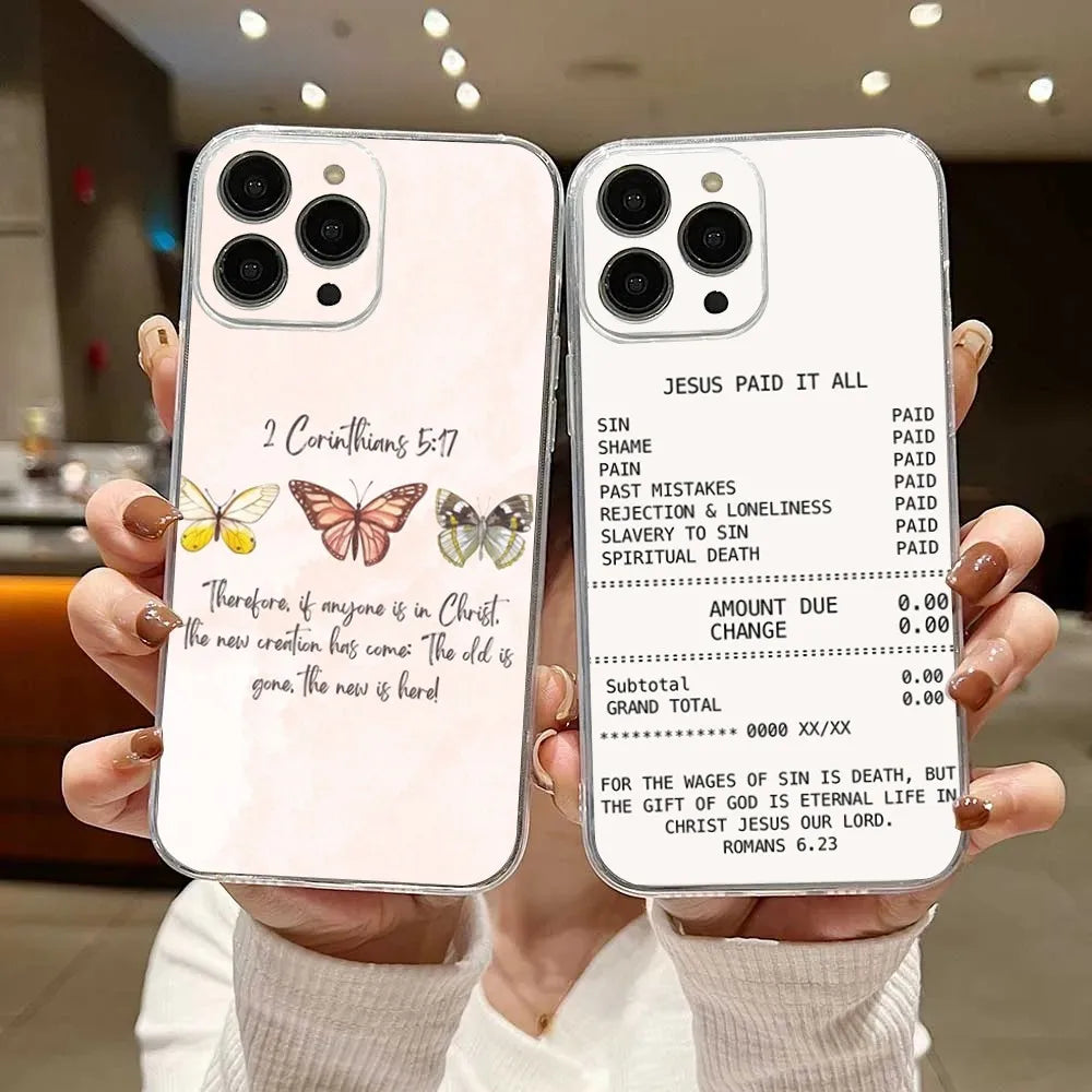 Christian Faith Jesus Phone Case – Shockproof Soft Cover for iPhone 16 / 15 / 14 Pro Max / Mini / SE4 / Plus / 16E