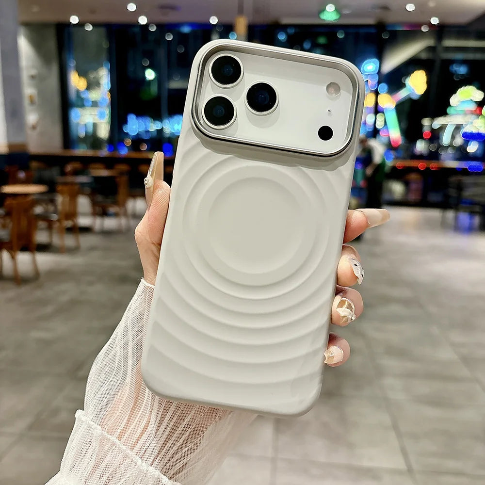 MagSafe Liquid Silicone Case – Rippling Water Design with Microfiber Lining for iPhone 17 Pro Max / 17 Air / 16 Pro Max