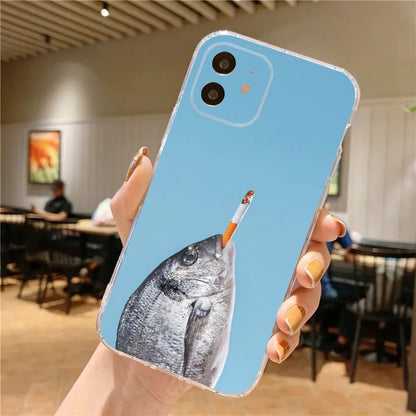 Sardines Phone Case – Shockproof Non-Slip Silicone Soft Cover for iPhone 16 / 15 / 14 Pro Max / Mini / Plus / 16E