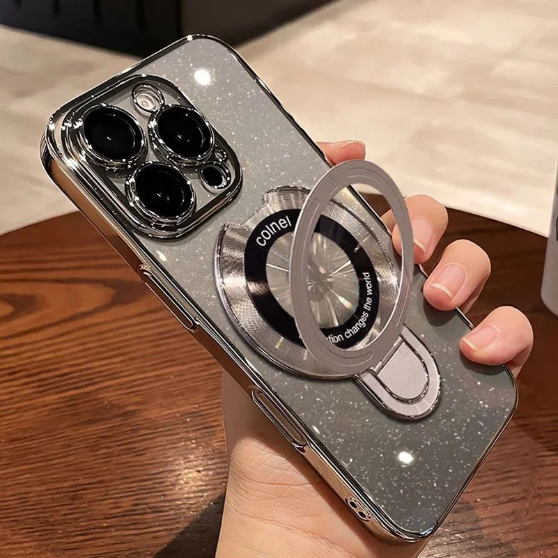 Luxury Glitter MagSafe Bracket Case for iPhone 17/16/15/14 Pro Max