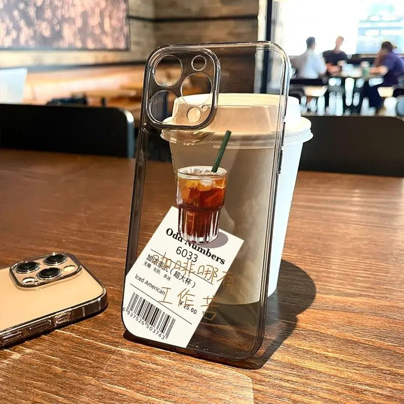 American Coffee Has No Hard Work Phone Case for iPhone 16/15/14/13/16E – Clear Silica Gel Protective Cover