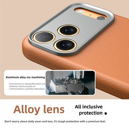 Balueus Genuine Leather Magnetic Phone Case for iPhone 17 Pro Max/16/15 – Original Cover with All-Inclusive Camera Lens Protection