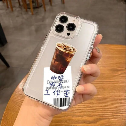 American Coffee Has No Hard Work Phone Case for iPhone 16/15/14/13/16E – Clear Silica Gel Protective Cover