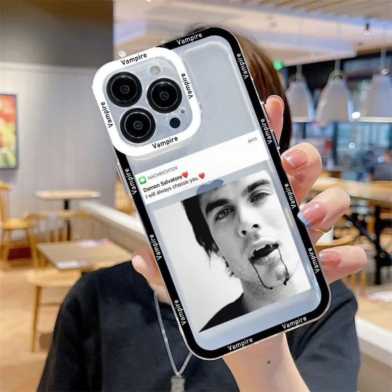 The Vampire Diaries Phone Case for iPhone 16/15/14 SE 16E – Dustproof Transparent Protective Cover Fundas