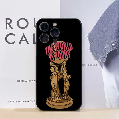 EPC Scarfaces “The World Is Yours” Phone Case – Shockproof Cover for iPhone 17 / 16 / 15 / 14 / 13 / 12 / 11 Pro Max & Mini