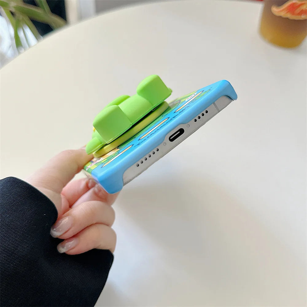 Funny 3D Cartoon MagSafe Stand Case – iPhone 13 / 14 / 15 / 16 Pro / 17 Pro Max