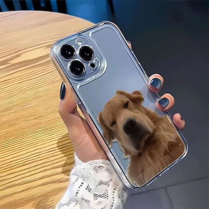 Funny Golden Retriever Clear Phone Case for iPhone 16/15/14/13/16E – Silica Gel Protective Funda