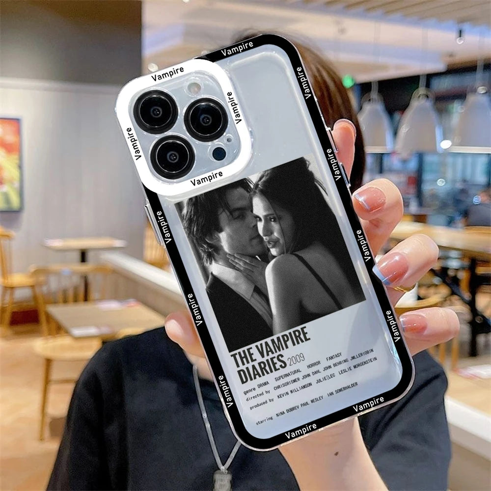 The Vampire Diaries Phone Case for iPhone 16/15/14 SE 16E – Dustproof Transparent Protective Cover Fundas