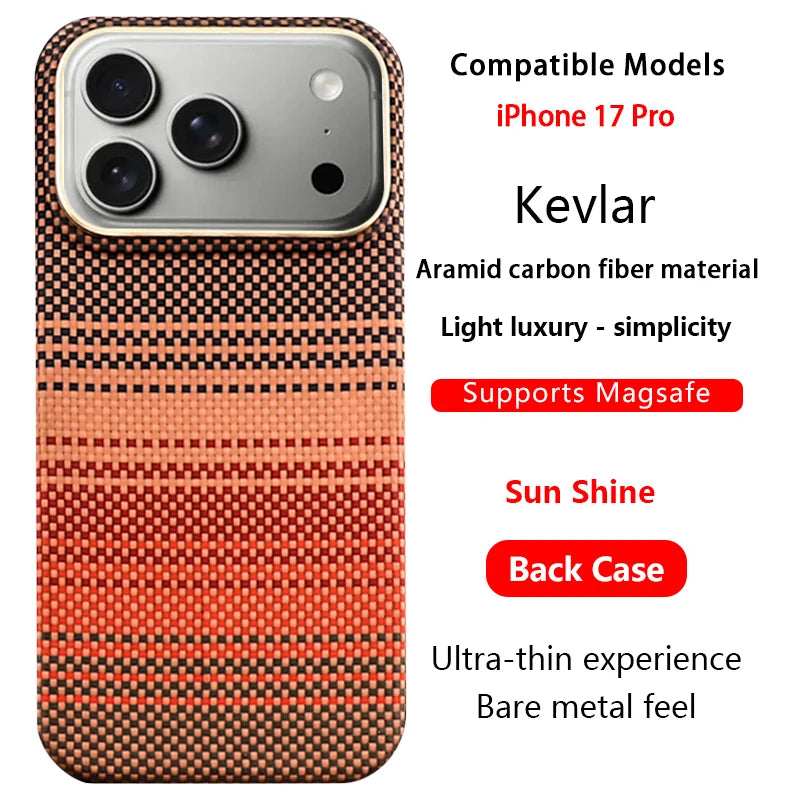 Magnetic MagSafe Aramid Fiber Case – iPhone 17 Pro Max / 17 Pro / 17 Air / 17