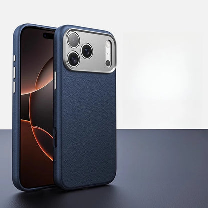 Balueus Genuine Leather Magnetic Phone Case for iPhone 17 Pro Max/16/15 – Original Cover with All-Inclusive Camera Lens Protection