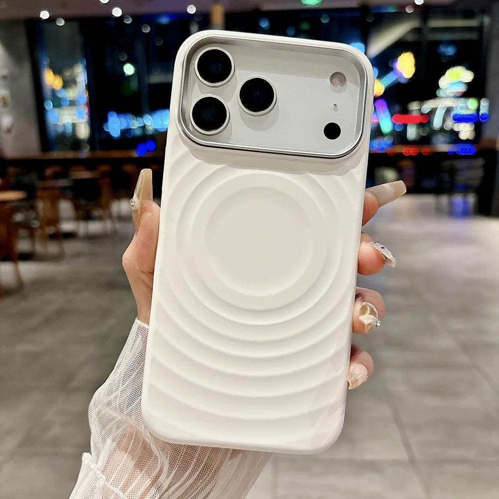 MagSafe Liquid Silicone Case – Rippling Water Design with Microfiber Lining for iPhone 17 Pro Max / 17 Air / 16 Pro Max