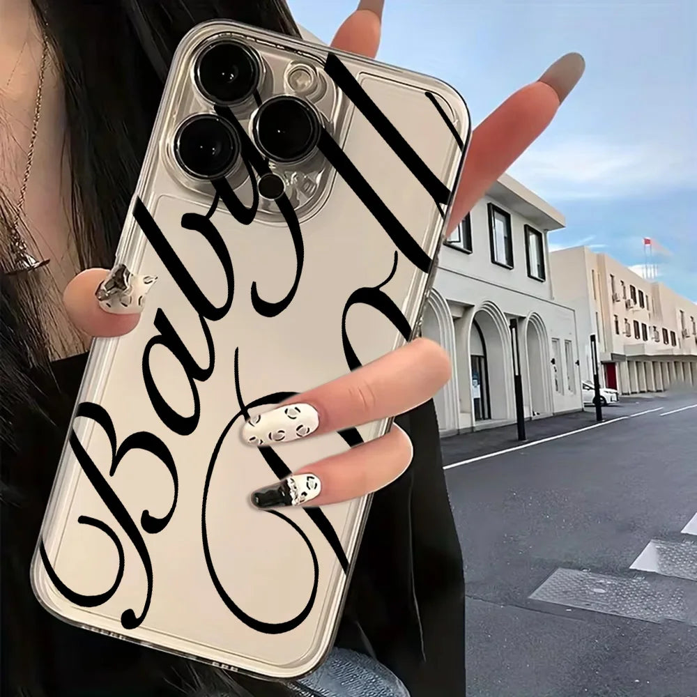 Stylish Baby Doll Phone Case – For iPhone 17 / 16 / 15 / 14 / 13 / 12 / 11 Pro Max / SE / Mini – Shockproof Transparent Cover
