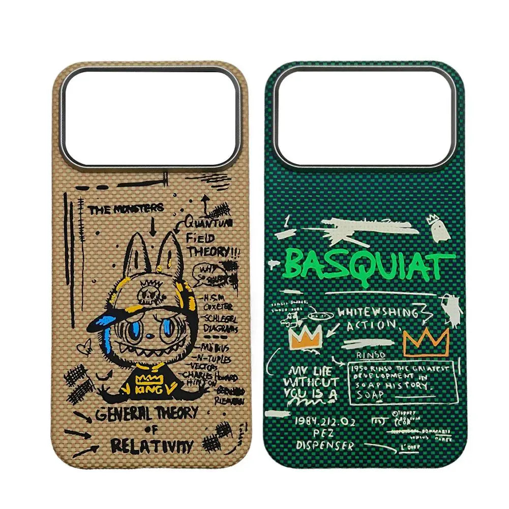 Aramid Fiber Graffiti Phone Case – Ultra-Thin Shockproof Hard Shell for iPhone 17 Pro / 17 Pro Max