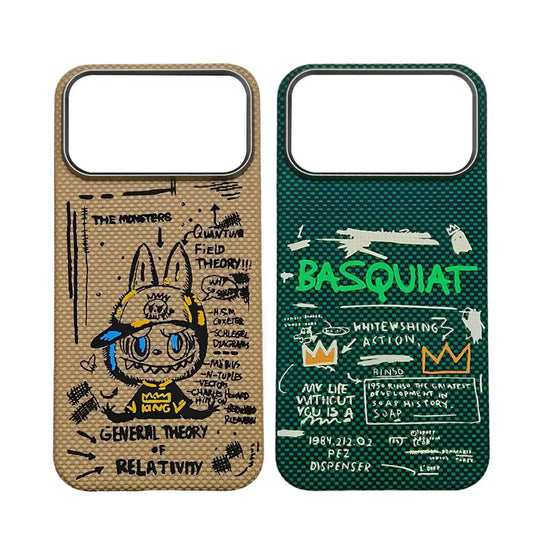 Aramid Fiber Graffiti Phone Case – Ultra-Thin Shockproof Hard Shell for iPhone 17 Pro / 17 Pro Max