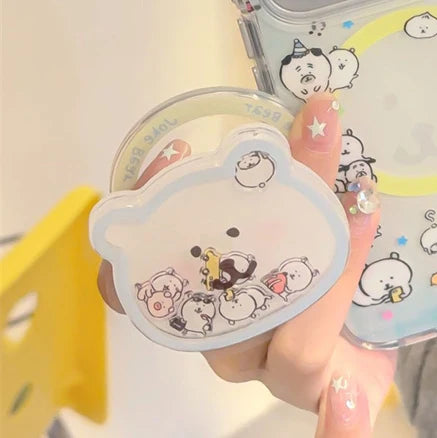 Funny Cute Bear Magnetic Phone Case with MagSafe Stand – Shockproof Kawaii Bracket Cover for iPhone 17 Pro / 16 Pro Max / 15 / 14