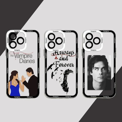 The Vampire Diaries Phone Case for iPhone 16/15/14 SE 16E – Dustproof Transparent Protective Cover Fundas