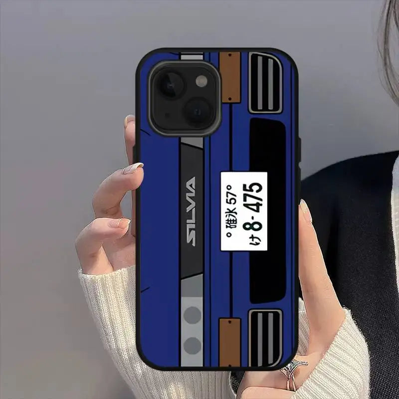Japan Classic JDM AE86 License Plate Case – Soft Cover for iPhone 17 / 16 / 15 Pro Max & Mini