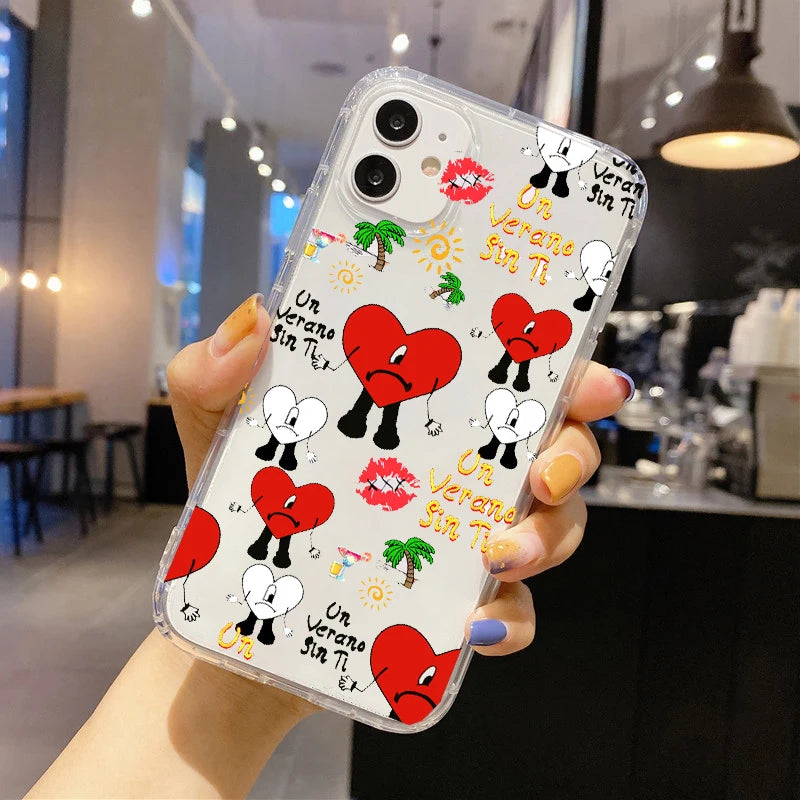 Yo Perreo Sola Bad Bunny & Maluma Soft Transparent Phone Case – For iPhone 16 / 15 / 14 Pro Max / SE