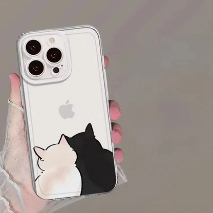 Funny Cat Phone Case – Shockproof Soft Transparent Cover for iPhone 16 / 15 / 14 Pro Max / Mini / Plus / 16E