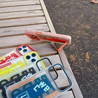 Luxury WBC Style Pull Strap Bracket Case – iPhone 17 / 17 Air / 16 / 15 / 14 / 13 Pro Max