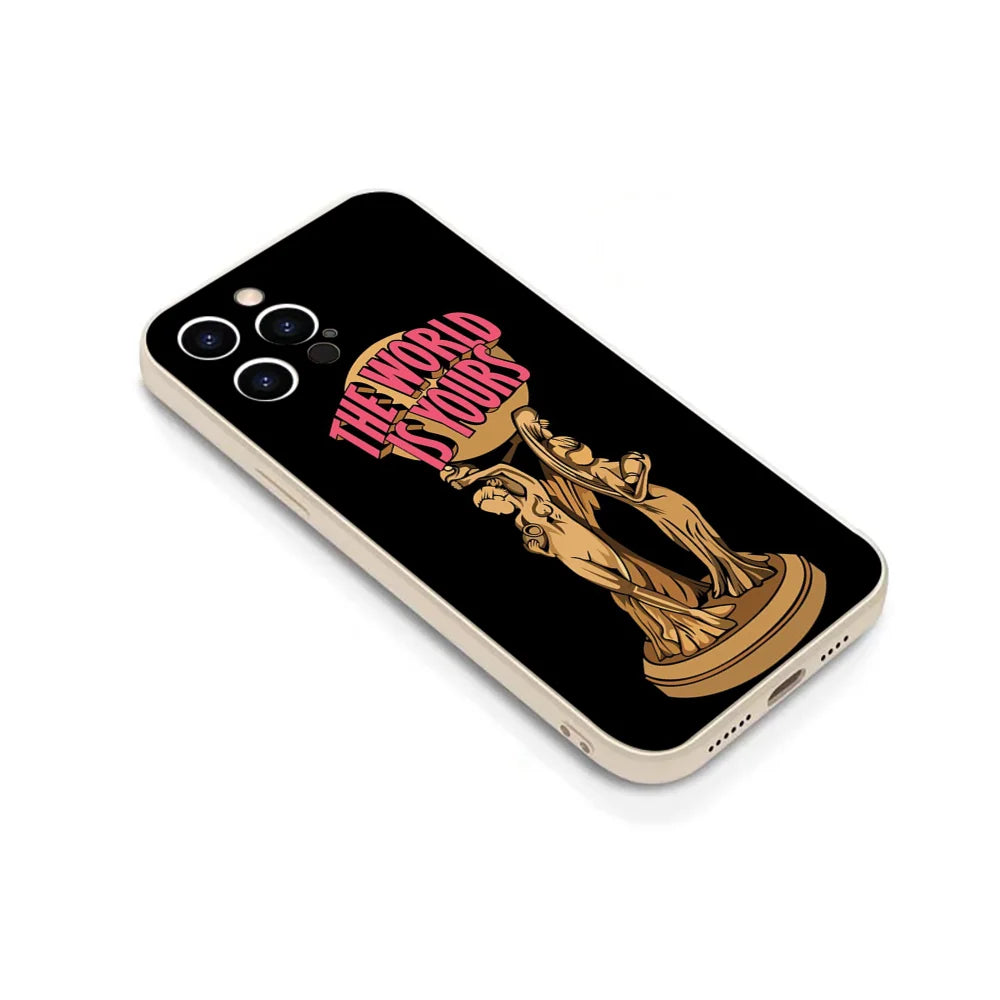 EPC Scarfaces “The World Is Yours” Phone Case – Shockproof Cover for iPhone 17 / 16 / 15 / 14 / 13 / 12 / 11 Pro Max & Mini