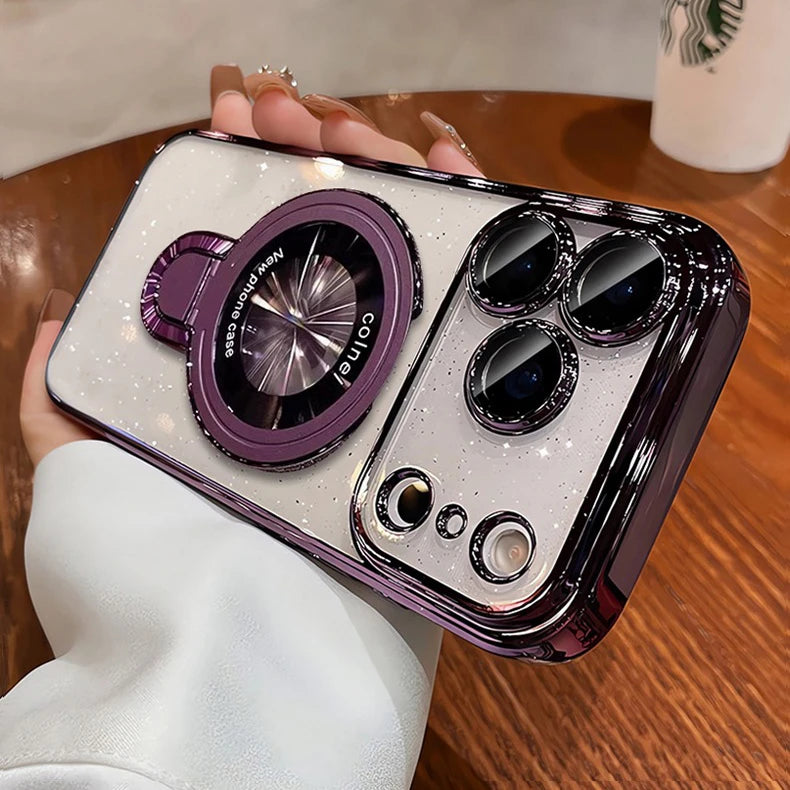 Luxury Glitter MagSafe Bracket Case for iPhone 17/16/15/14 Pro Max